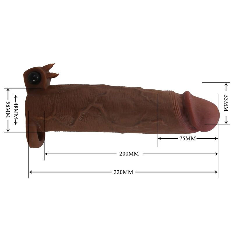 PRETTY LOVE - XERXES MANCHON PÉNIS VIBRANT 22 CM Ø 4,5 CM MARRON