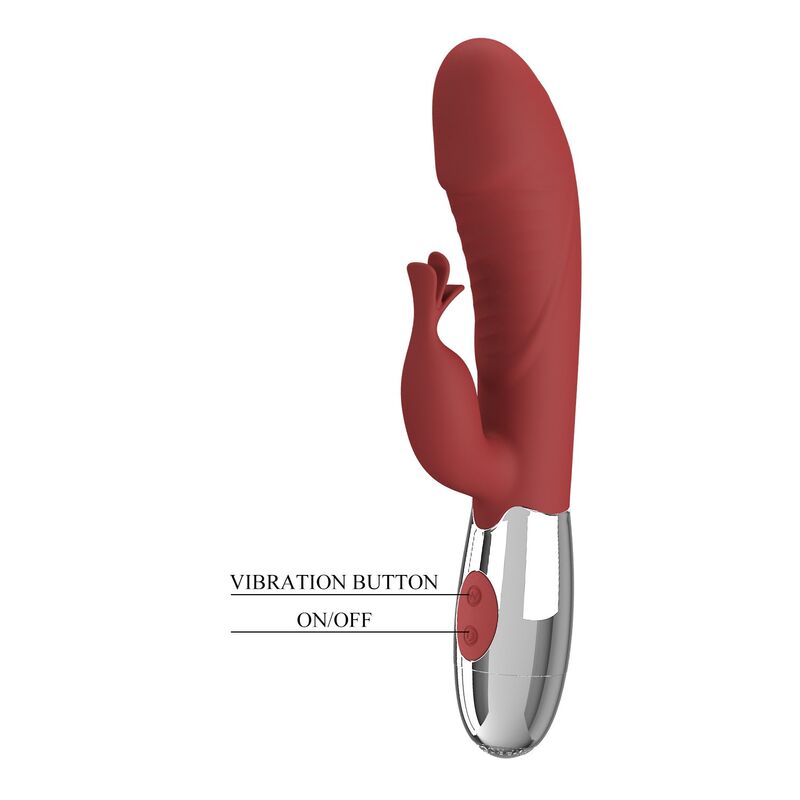 PRETTY LOVE - VIBRATEUR LAPIN EN PLANTES DE ROSE 30 FONCTIONS RECHARGEABLE USB ROUGE