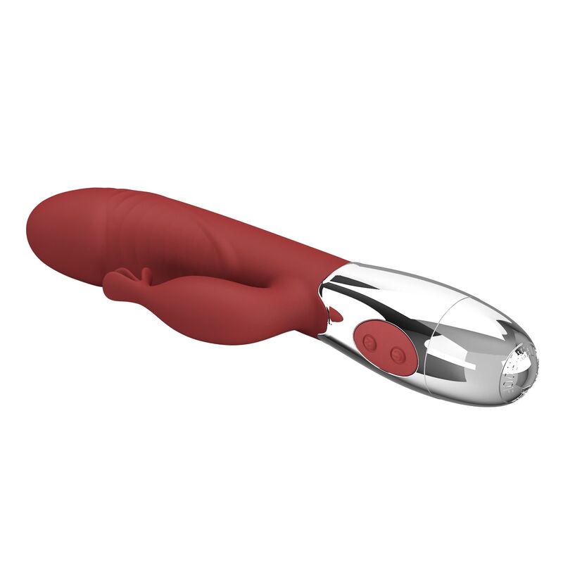 PRETTY LOVE - VIBRATEUR LAPIN EN PLANTES DE ROSE 30 FONCTIONS RECHARGEABLE USB ROUGE