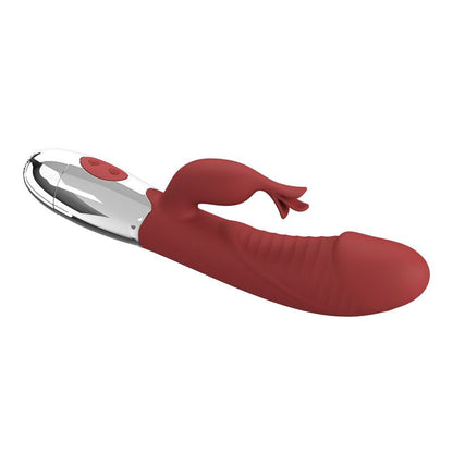 PRETTY LOVE - VIBRATEUR LAPIN EN PLANTES DE ROSE 30 FONCTIONS RECHARGEABLE USB ROUGE