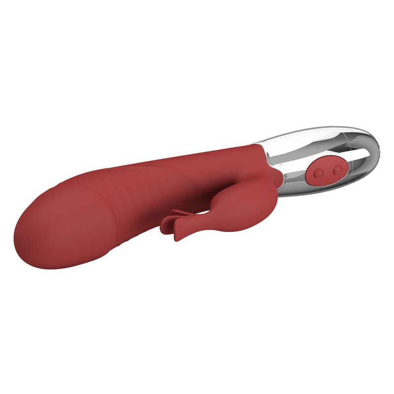PRETTY LOVE - VIBRATEUR LAPIN EN PLANTES DE ROSE 30 FONCTIONS RECHARGEABLE USB ROUGE