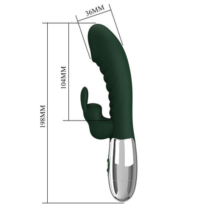 PRETTY LOVE - VIBRATEUR LAPIN COQUIN 30 FONCTIONS RECHARGEABLE USB VERT