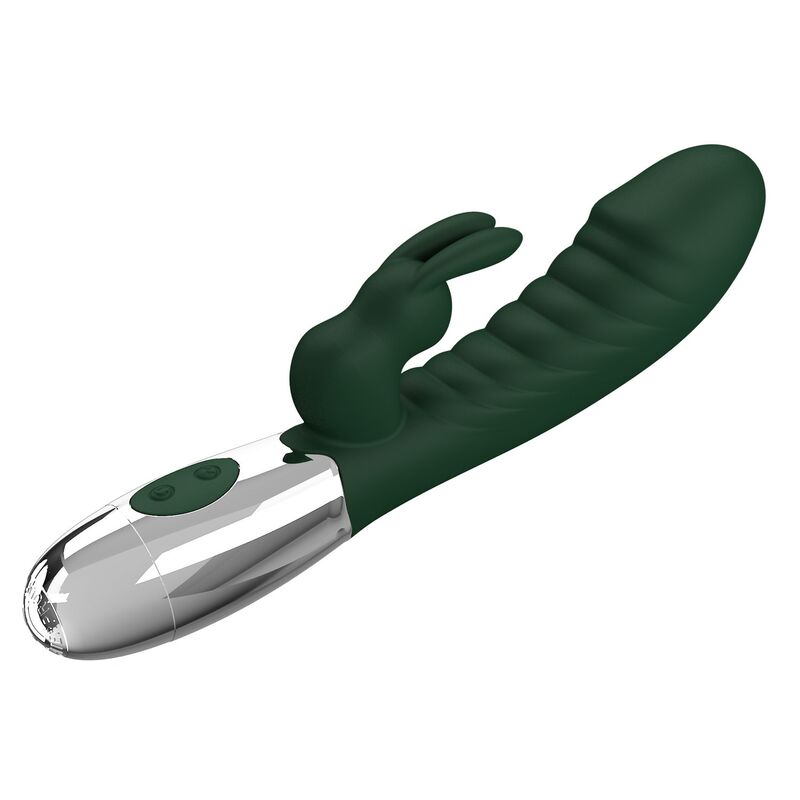 PRETTY LOVE - VIBRATEUR LAPIN COQUIN 30 FONCTIONS RECHARGEABLE USB VERT
