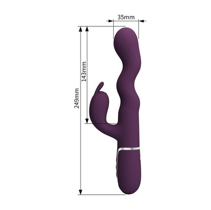 PRETTY LOVE - VIBRATEUR LAPIN LOURSEN AVEC MOUVEMENT DE POUSSÉE ET 7 MODES DE VIBRATION RECHARGEABLE PAR USB VIOLET