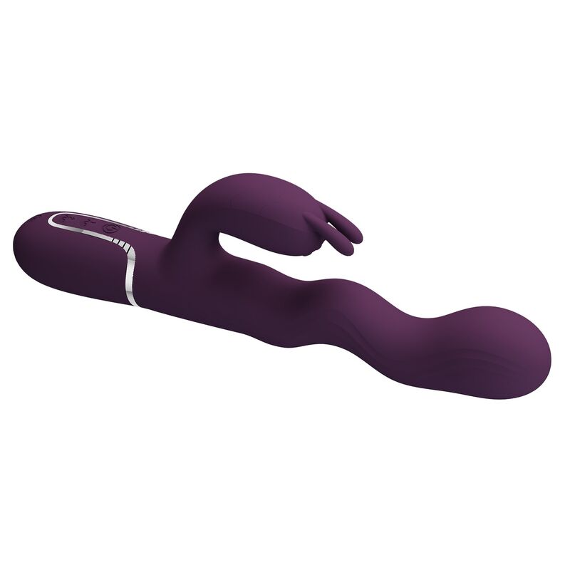 PRETTY LOVE - VIBRATEUR LAPIN LOURSEN AVEC MOUVEMENT DE POUSSÉE ET 7 MODES DE VIBRATION RECHARGEABLE PAR USB VIOLET