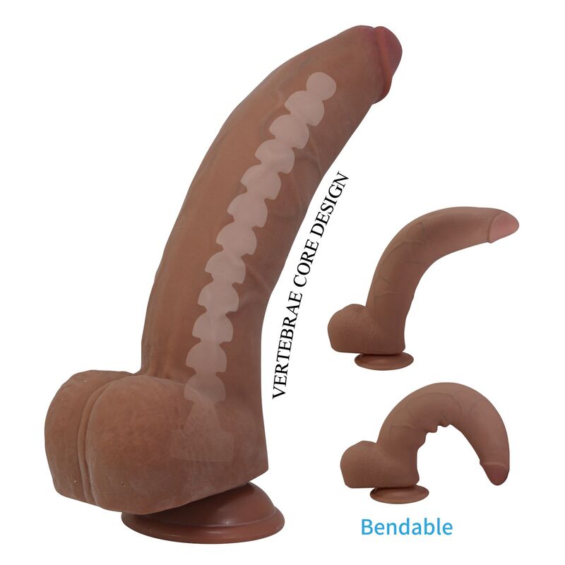 PRETTY LOVE - GODE FLEXIBLE RÉALISTE ULRIC 26 CM Ø 5,5 CM TPE MARRON