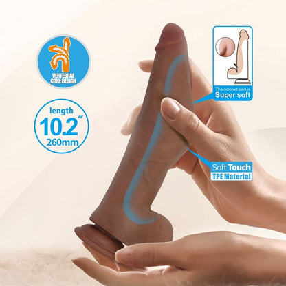 PRETTY LOVE - GODE FLEXIBLE RÉALISTE ULRIC 26 CM Ø 5,5 CM TPE MARRON