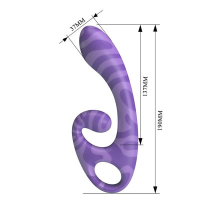 PRETTY LOVE - VIBRATEUR DOUBLE EMBOUT AVEC POIGNÉE 19 CM Ø 3,5 CM VIOLET