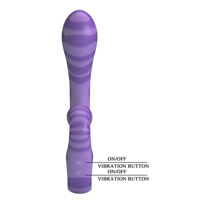 PRETTY LOVE - VIBRATEUR DOUBLE EMBOUT AVEC POIGNÉE 19 CM Ø 3,5 CM VIOLET