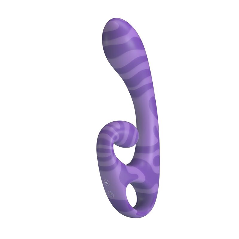 PRETTY LOVE - VIBRATEUR DOUBLE EMBOUT AVEC POIGNÉE 19 CM Ø 3,5 CM VIOLET
