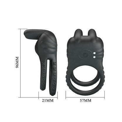 PRETTY LOVE - SINI ANNEAU PÉNIS VIBRANT RECHARGEABLE 10 FONCTIONS NOIR