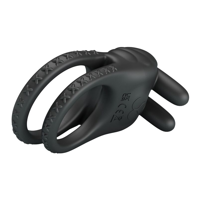 PRETTY LOVE - SINI ANNEAU PÉNIS VIBRANT RECHARGEABLE 10 FONCTIONS NOIR