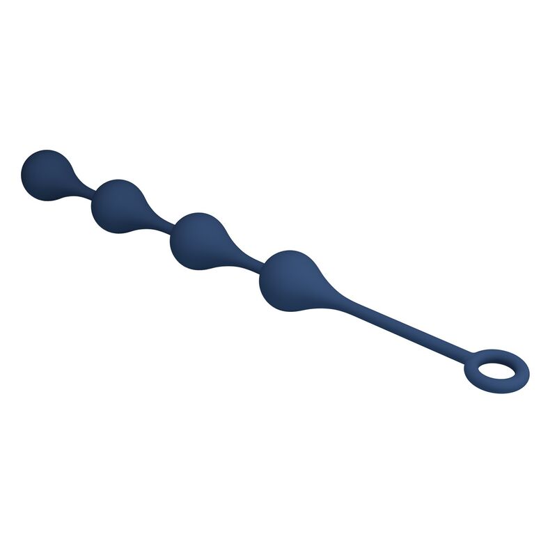 MR PLAY - PERLES ANALES EN SILICONE BLEU, TAILLE L (42,6 CM)