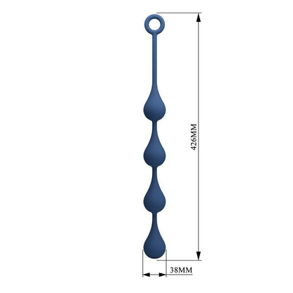MR PLAY - PERLES ANALES EN SILICONE BLEU, TAILLE L (42,6 CM)