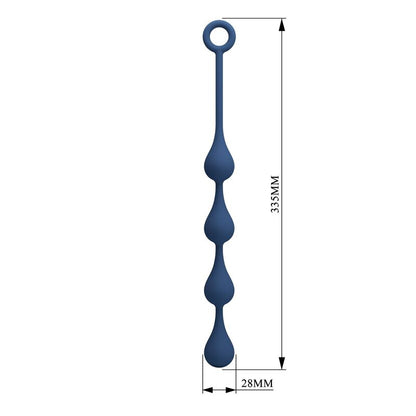 MR PLAY - PERLES ANALES EN SILICONE BLEU, TAILLE M (33 CM)