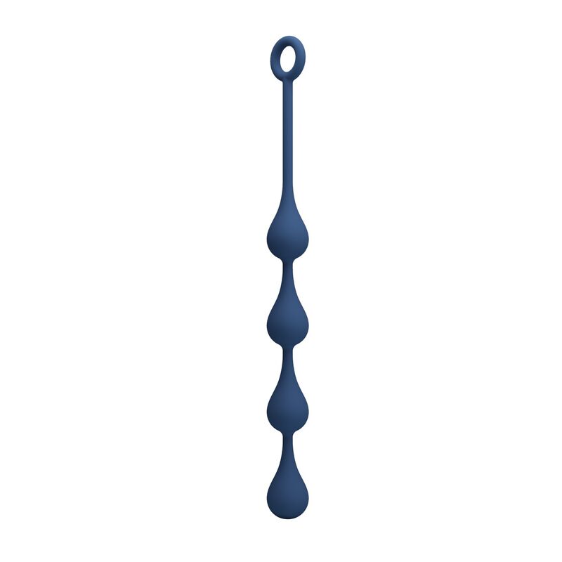 MR PLAY - PERLES ANALES EN SILICONE BLEU, TAILLE M (33 CM)