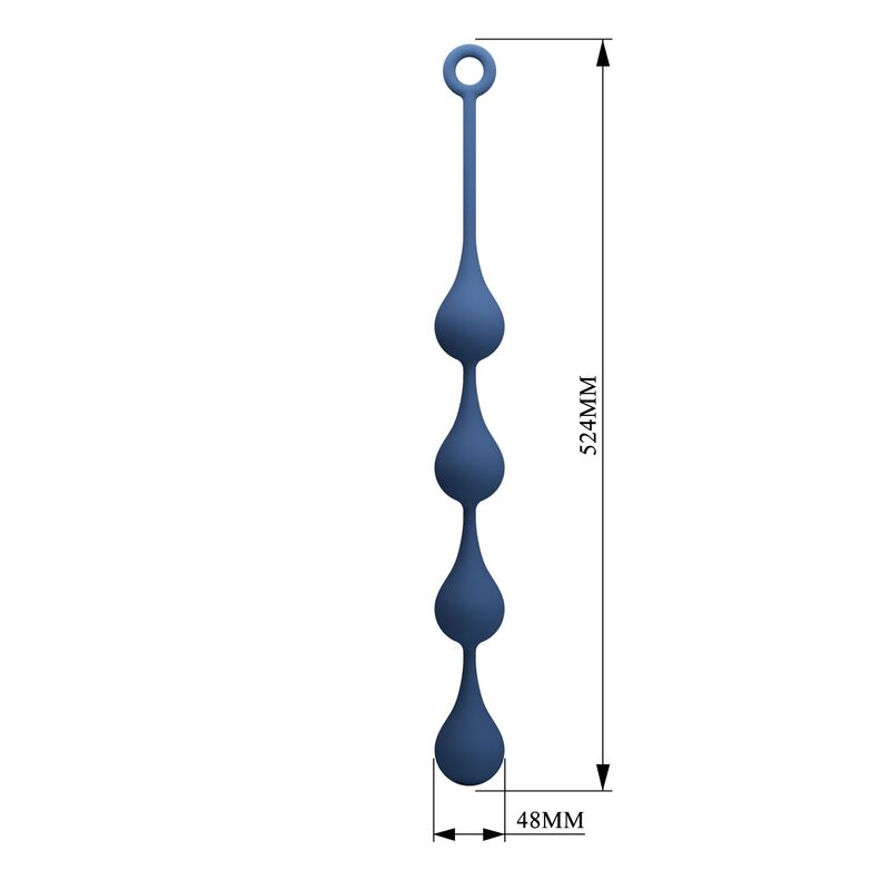 MR PLAY - PERLES ANALES EN SILICONE BLEU, TAILLE XL (52,5 CM)
