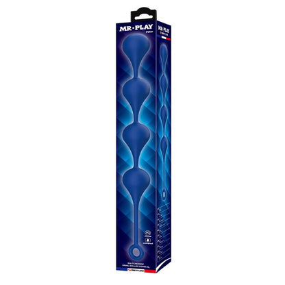 MR PLAY - PERLES ANALES EN SILICONE BLEU, TAILLE XL (52,5 CM)