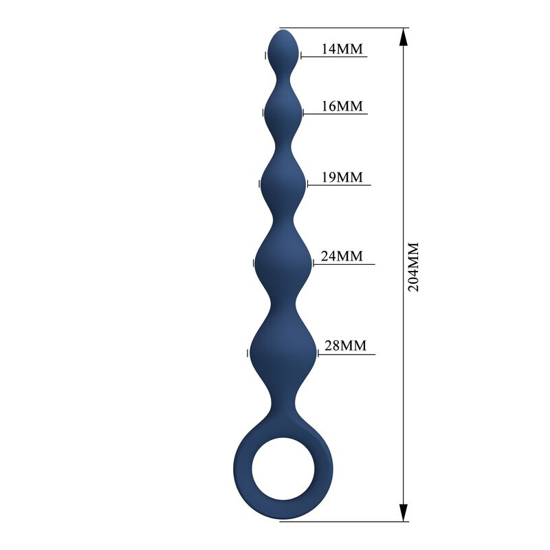 MR PLAY - PERLES ANALES EN SILICONE BLEU ET PLUG ANAL 20,4 CM