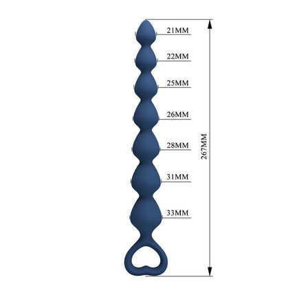 MR PLAY - PERLES ANALES EN SILICONE BLEU ET PLUG ANAL 26,7 CM