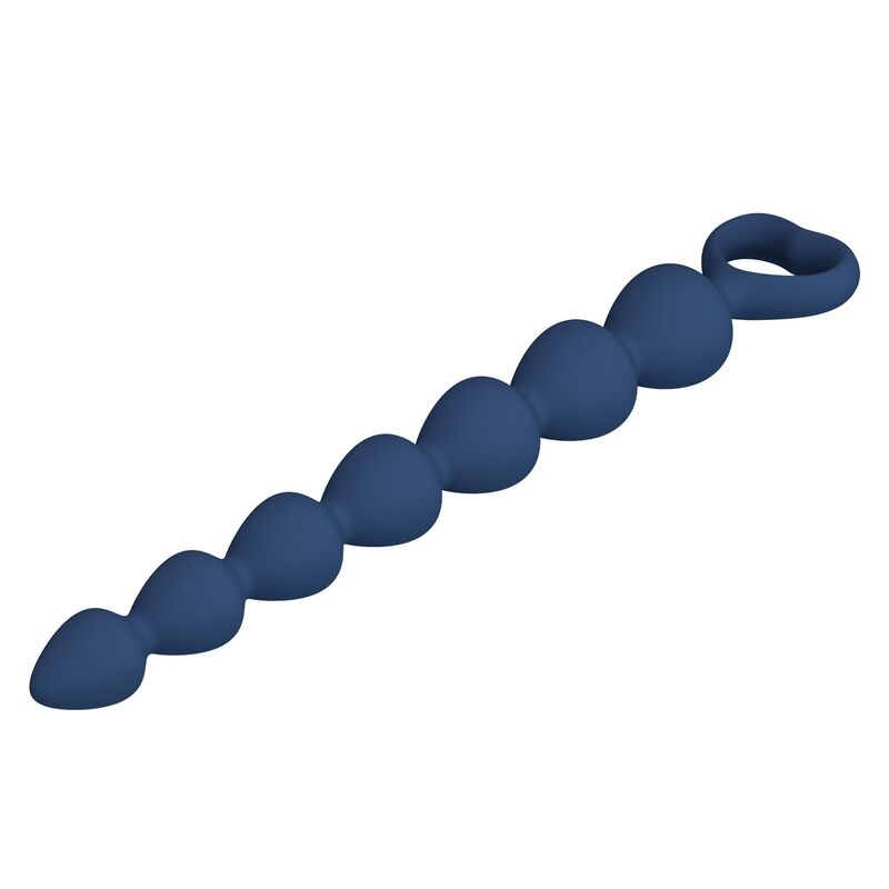 MR PLAY - PERLES ANALES EN SILICONE BLEU ET PLUG ANAL 26,7 CM