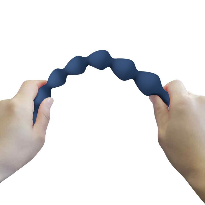 MR PLAY - PERLES ANALES EN SILICONE BLEU ET PLUG ANAL 26,7 CM