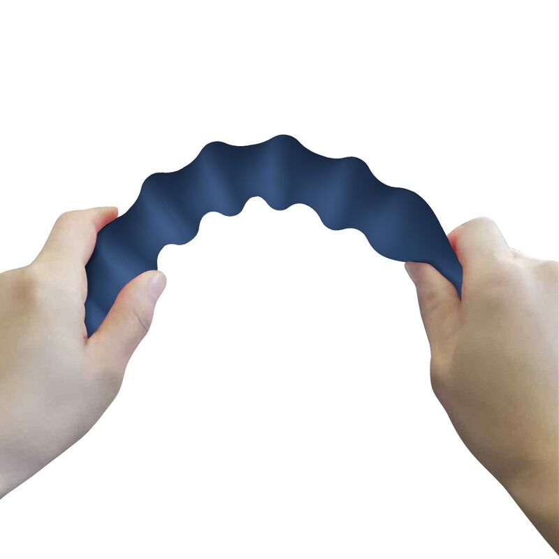 MR PLAY - PERLES ANALES EN SILICONE BLEU ET PLUG ANAL -Ø- 3,4 CM - 28,5 CM