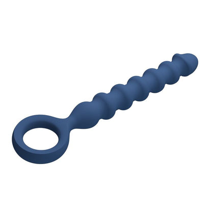 MR PLAY - PERLES ANALES EN SILICONE BLEU ET PLUG ANAL -Ø- 3,4 CM - 28,5 CM