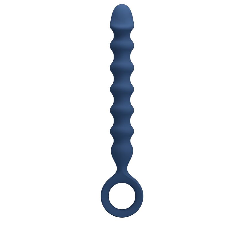 MR PLAY - PERLES ANALES EN SILICONE BLEU ET PLUG ANAL -Ø- 3,4 CM - 28,5 CM