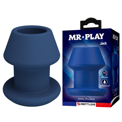 MR PLAY - JACK BLEU PLUG ANAL CREUX EN SILICONE, TAILLE M