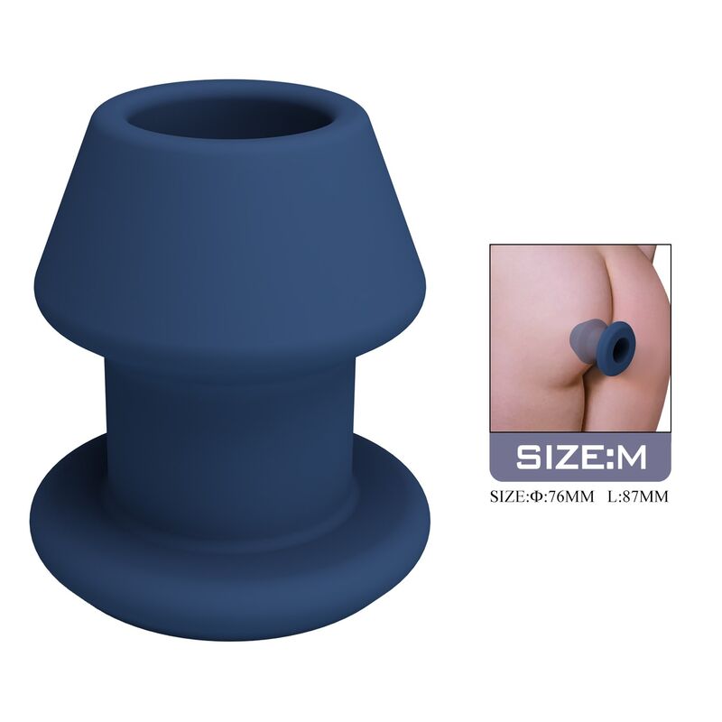 MR PLAY - JACK BLEU PLUG ANAL CREUX EN SILICONE, TAILLE M