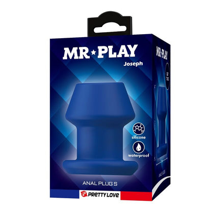 MR PLAY - JACK BLEU PLUG ANAL CREUX EN SILICONE, TAILLE S