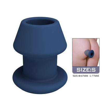 MR PLAY - JACK BLEU PLUG ANAL CREUX EN SILICONE, TAILLE S