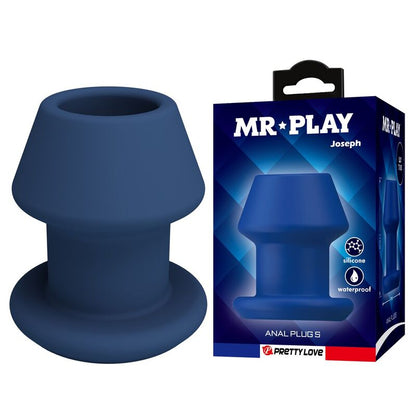 MR PLAY - JACK BLEU PLUG ANAL CREUX EN SILICONE, TAILLE S