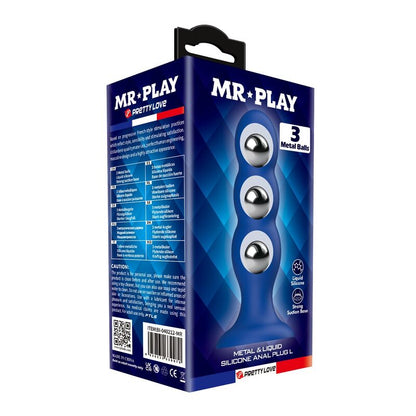 MR PLAY - PLUG ANAL AVEC BILLES MÉTALLIQUES ET VENTOUSE BLEUE