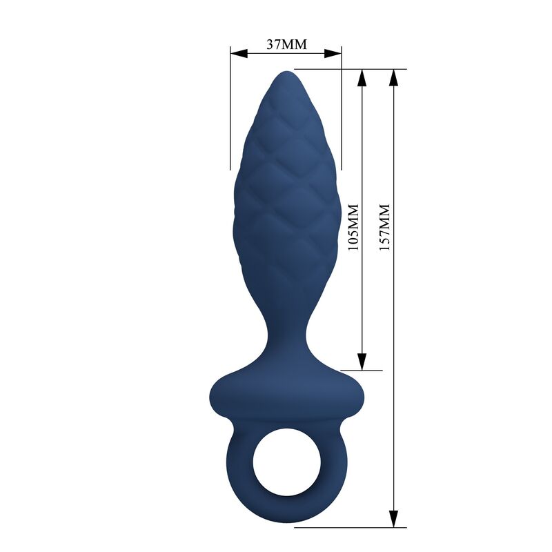MR PLAY - PLUG ANAL TEXTURÉ AVEC ANNEAU BLEU L