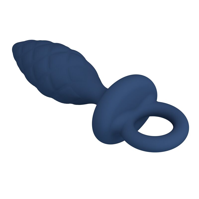 MR PLAY - PLUG ANAL TEXTURÉ AVEC ANNEAU BLEU L
