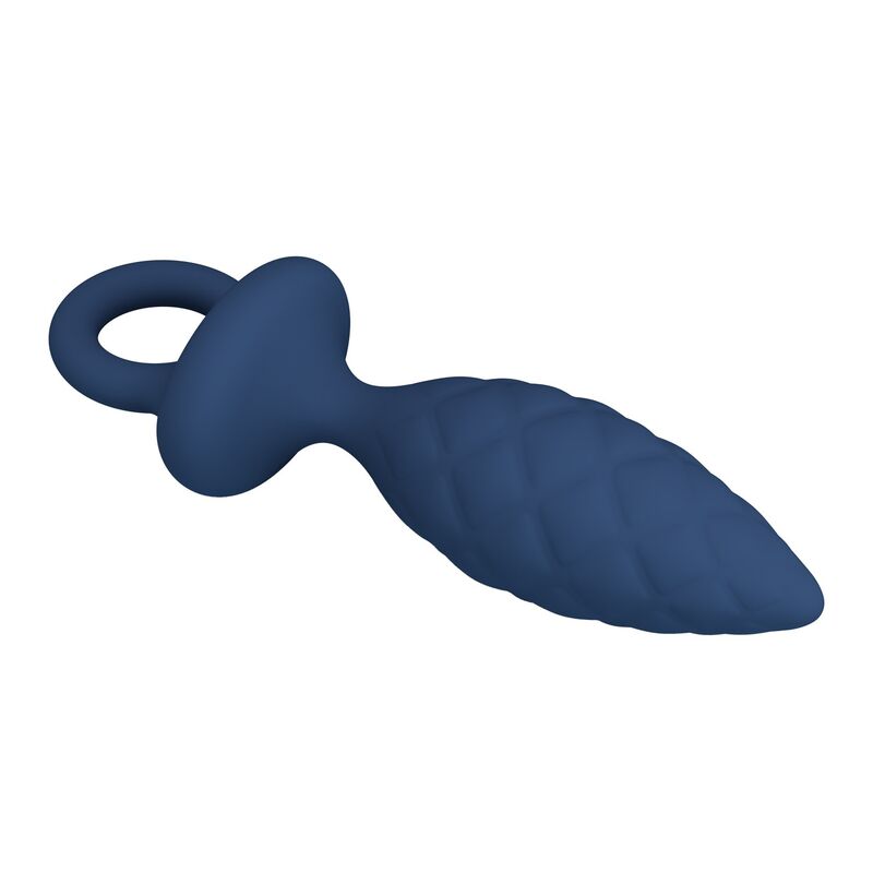 MR PLAY - PLUG ANAL TEXTURÉ AVEC ANNEAU BLEU M