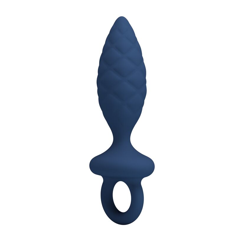 MR PLAY - PLUG ANAL TEXTURÉ AVEC ANNEAU BLEU M