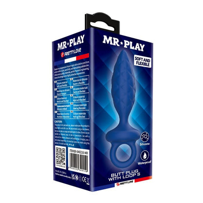 MR PLAY - PLUG ANAL TEXTURÉ AVEC ANNEAU BLEU S