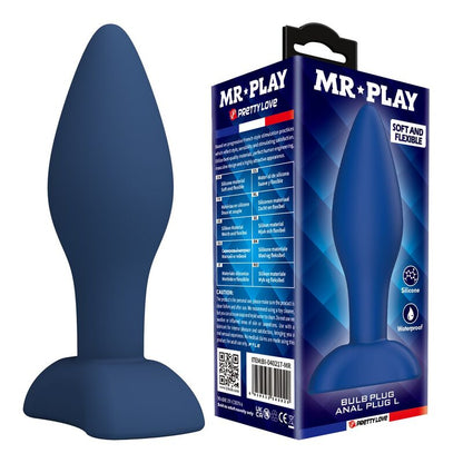 MR PLAY - PLUG ANAL CONIQUE EN SILICONE BLEU L