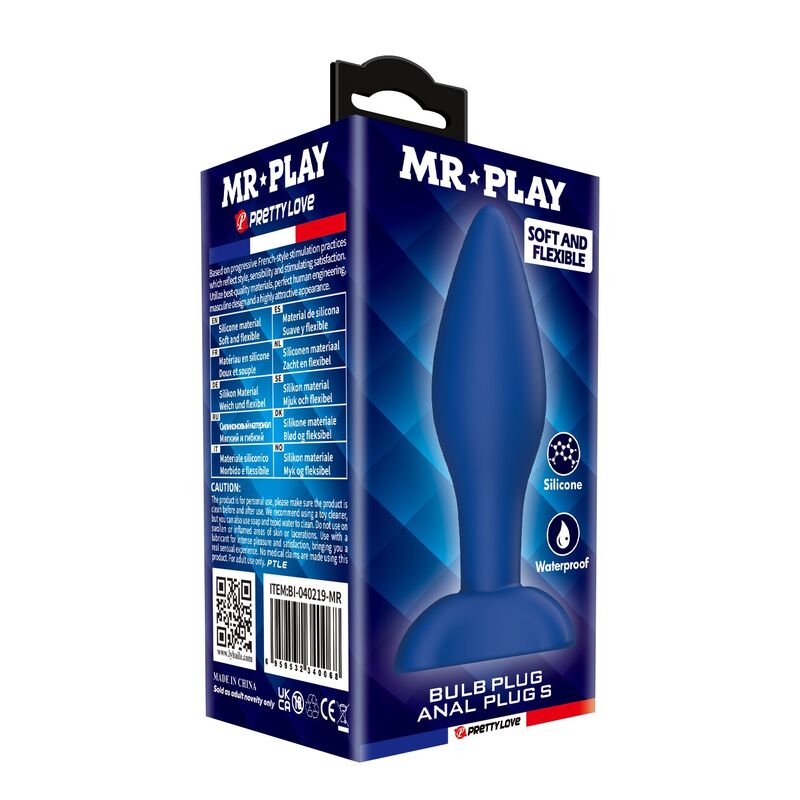 MR PLAY - PLUG ANAL CONIQUE EN SILICONE BLEU S