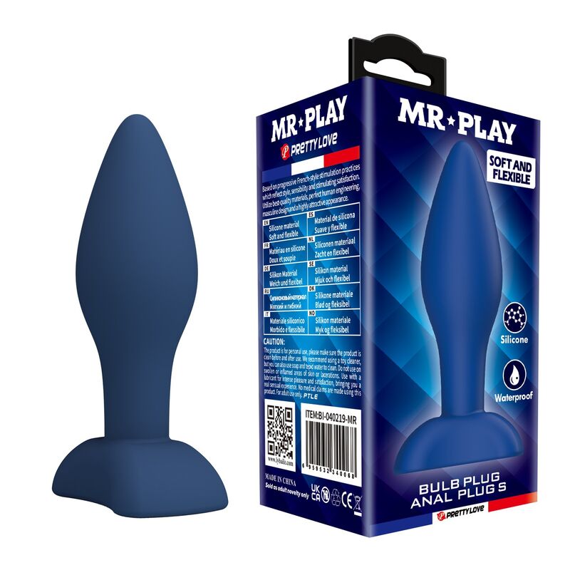MR PLAY - PLUG ANAL CONIQUE EN SILICONE BLEU S