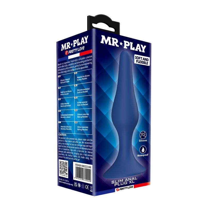 MR PLAY - PLUG ANAL CONIQUE EN SILICONE BLEU XL