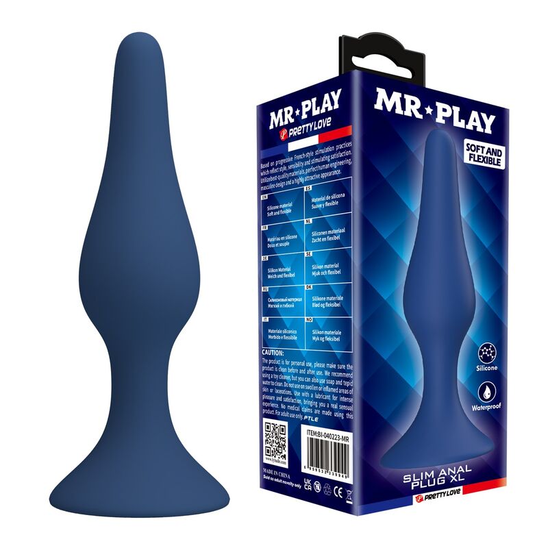 MR PLAY - PLUG ANAL CONIQUE EN SILICONE BLEU XL