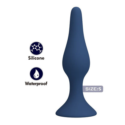 MR PLAY - PLUG ANAL FIN EN SILICONE BLEU TAILLE S