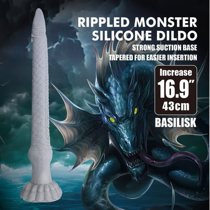 POWER MONSTERS - GODEMICHET EN SILICONE BASILISK FANTASY 43 CM Ø 5 CM
