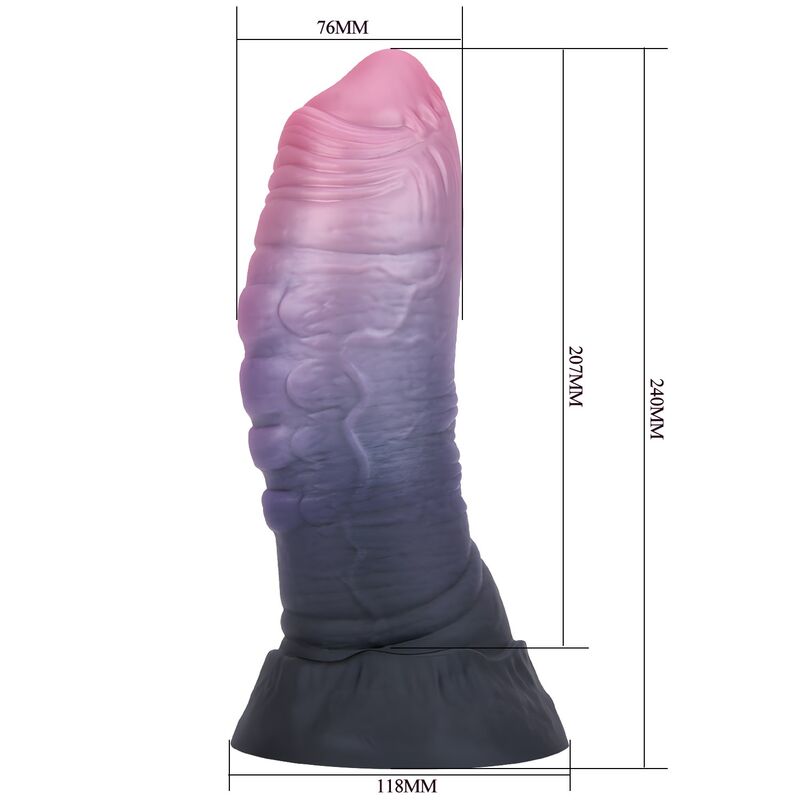 POWER MONSTERS - DREADFUL FIEND BICOLOR FANTASY GODEMICHET EN SILICONE 24 CM Ø 6 CM