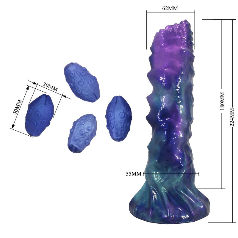 POWER MONSTERS - DUSKWAKER SENTINEL GONFLABLE TRICOLOR EN SILICONE, 23 CM Ø 5 CM