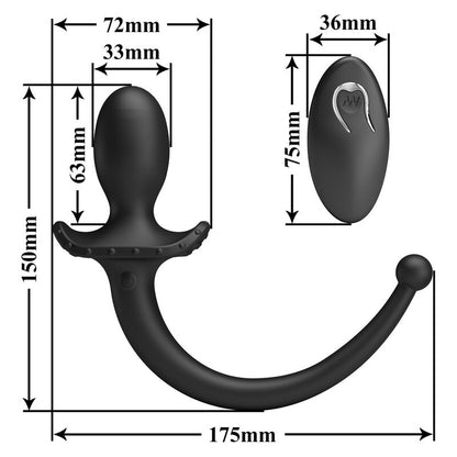 MR PLAY - VIBRATEUR ANAL ET PÉRINÉUMIEN NOIR AVEC TÉLÉCOMMANDE SANS FIL